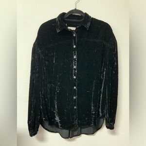 We the Free (XS) black velvet long sleeve